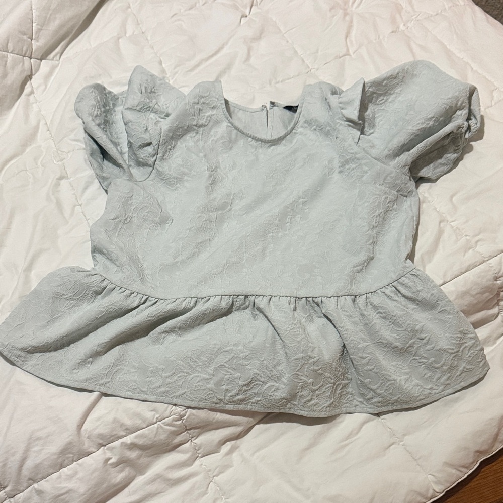 Express Light Green Peplum Top